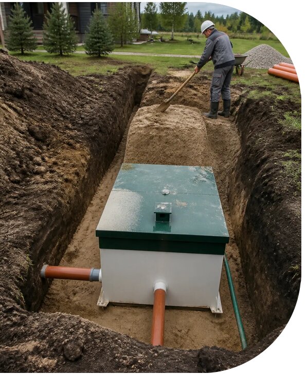 Монтаж септика Юнилос под ключ в Чернушке с гарантией